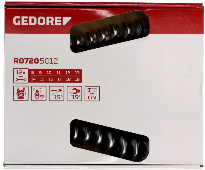 Gedore Red Ringratel-Steek Keys Set SW 8-19 mm 12 pièces