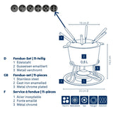 Kela Comore Fondues Set 800 ml 11-dílné černé