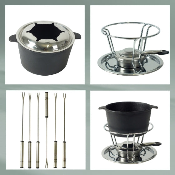 Kela Comore Fondues Set 800 ml 11-dílné černé