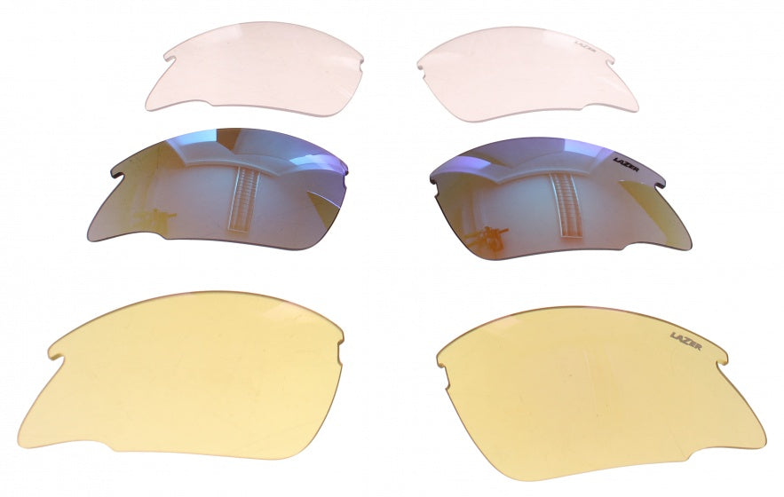 Lezer Lens set argon race arr bleu jaune transparent