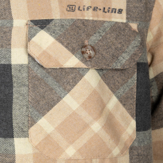 Linea di vita Jervis imbottita camicia in flanella uomo beige size l