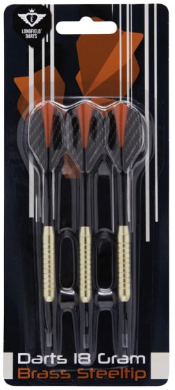Longfield Darts Steeldip DartSspijl Set 18 Gramm schwaarz donkel rout 3 Stécker