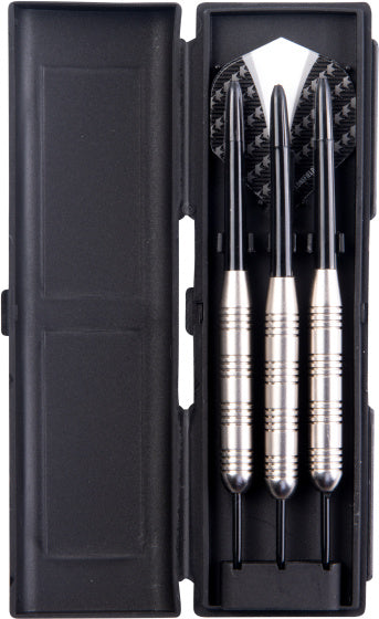 Longfield Darts Steeltip Dartspijl sett 23 gram sølv svart 3 stykker