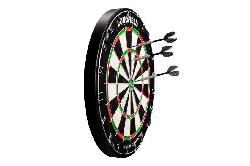 Longfield Darts Steeltip Dartspijl sett 23 gram sølv svart 3 stykker