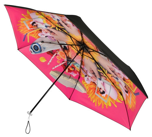 Ombrello minimax UPF50+ 92 cm in poliestere rosa nero