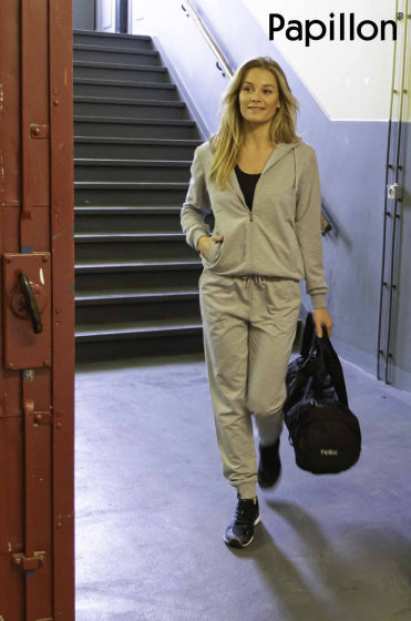 Papillon Sweat Pants Cuff Ladies Gray Size XXL
