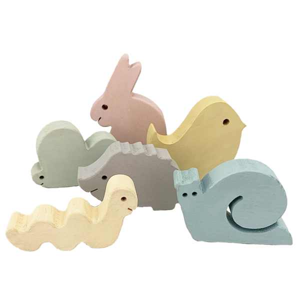 Papoose Spillsaachen Papoose Spillsaachen Pastell Holz Garde 6pc