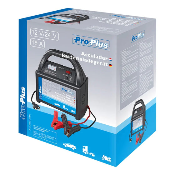 Nabíječka baterie proplus 12 24 Volt 15 ampère 30-300 ah černá