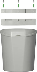 Proplus waste bin with lid 6 liter 29.5 cm light gray