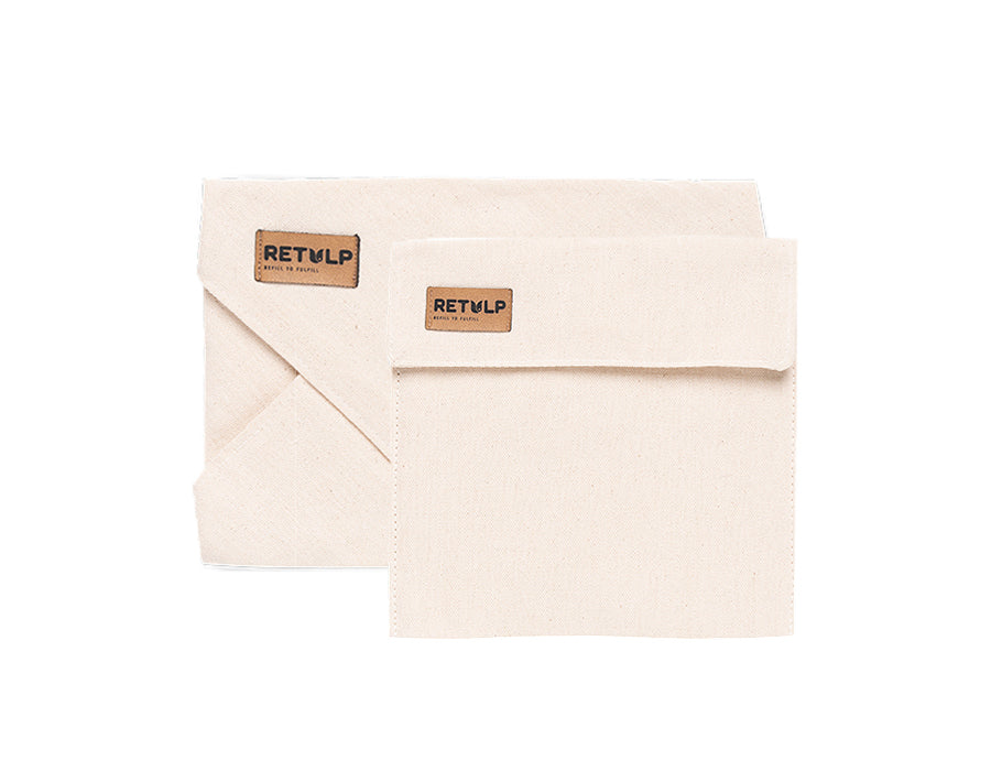 Retulp lunch wrap + storage bag cotton set of 2