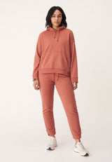 Röhnisch Hoodie con cappuccio essenziale da donna di cotone biologico vecchio rosa mt xs