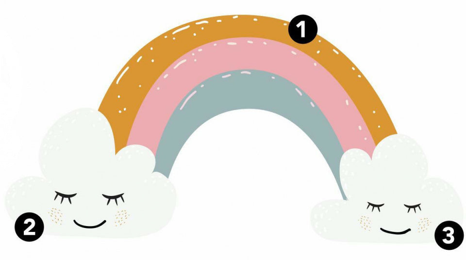 Mitbewohner Wandaufkleber Regenbogenherzen 112 cm Vinyl 47-Stück
