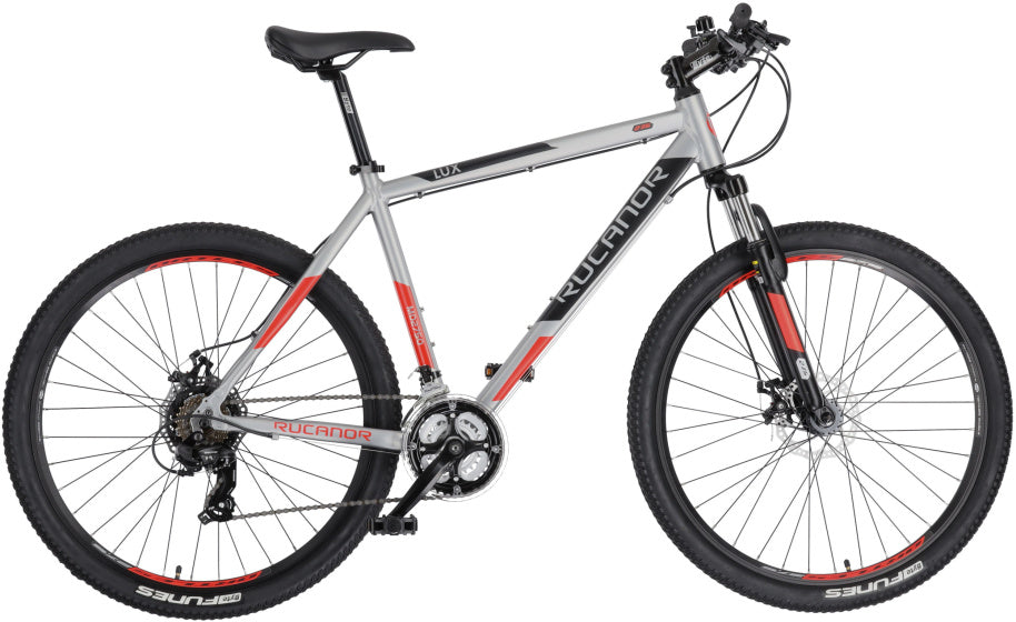 Rucanor Lux 27,5 pollici 51 cm Uomini 21 V Freno a disco meccanico rosso argento