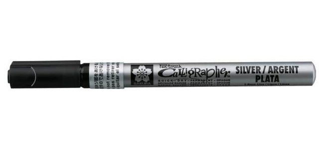 Sakura pen-touch permanent markør kalligrafi 1,8 mm sølv