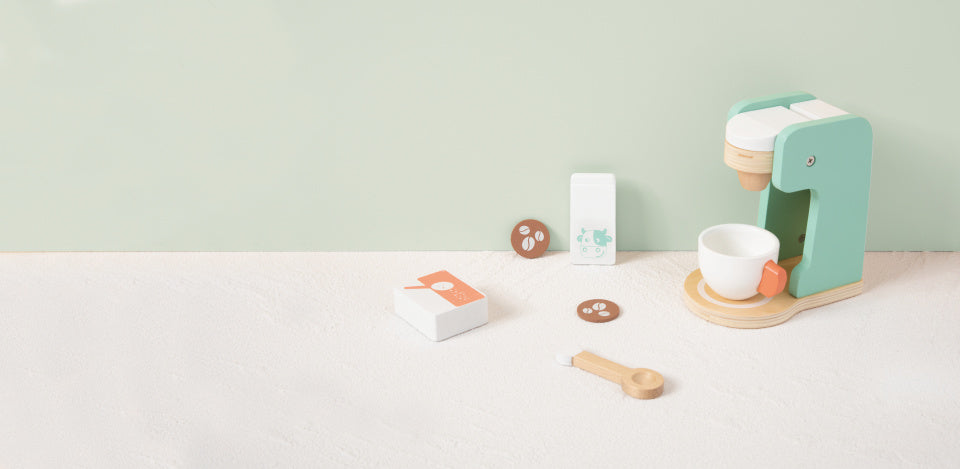 Toky Toy Toy Wooden Coffee Maker s příslušenstvím 7-kus