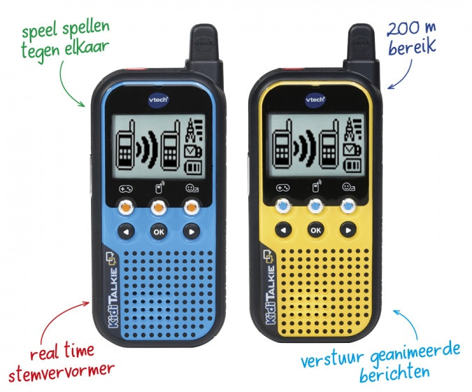 VTech Walkie Talkie Kiditalkie 27,9 cm blå gul 2 stykker