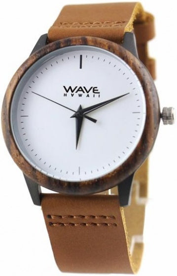 Wave Hawaii Watch Zebra Ladies da 4 cm in pelle in legno marrone